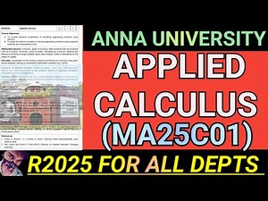 Applied Calculus Regulation 2025 Anna University | ME25C01 #ma25c01 #appliedcalculus#maths #m1#r2025