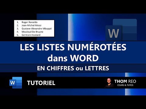 Créer une LISTE NUMÉROTÉE personnalisée avec WORD - Cours Office 365 facile
