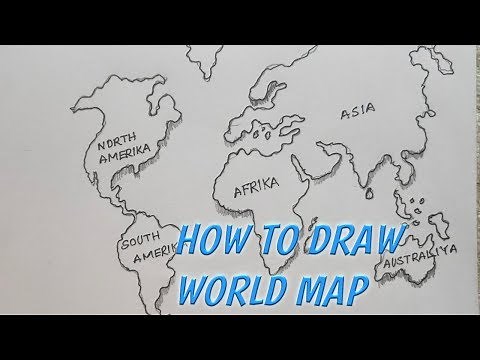 HOW TO DRAW WORLD MAP STEP BY STEP//PENCIL SKETCH EASY WAY