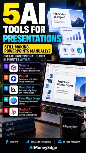 5 AI Tools That Make Presentations in Minutes 🤖📊