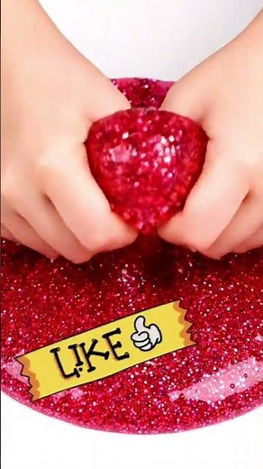 Satisfying Red Glitter Slime | Mesmerizing ASMR Sensory Sounds 💖