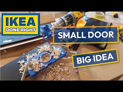 How to Create a Custom Ikea Cabinet Using Drawer Fronts for Door & How to Make Holes for Hinges
