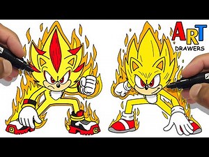 How to Draw SUPER SONIC & SUPER SHADOW - Sonic 3 ( THE MOVIE )
