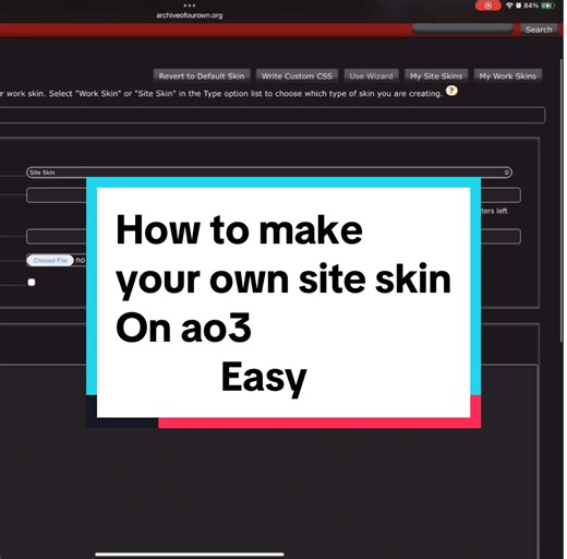 How to make your own site skins! . . . #ao3 #ao3fanfic #fyp