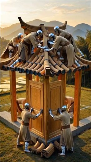 This is how they really built Chinese architecture #woodworking #timelapse #craftsmanship
