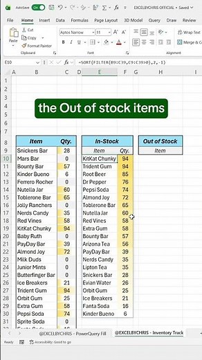 How to create an Inventory Tracker in Excel! #excel #inventorymanagement #spreadsheet