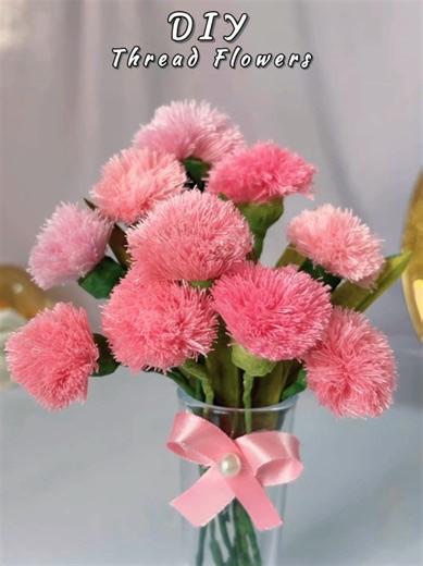 DIY Thread Flowers 🌷🌸 #diy #diycraft #flowers #diyflowers #handmade | DIY Flowers