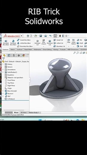 RIB Trick Solidworks #solidworks #ribs
