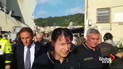 Italian prime minister visits scene of bridge collapse