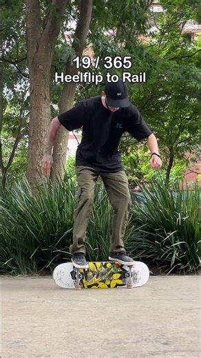 Day 19 - Heelflip to Rail #skateboarding #freestyleskateboarding