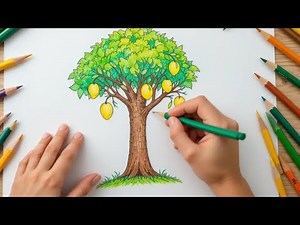 How To Draw a Tree | Tree Drawing Easy | Mango Drawing easy | Drawing Bataiye Acchi simple