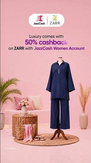 Get 50% cashback on Zarr with JazzCash