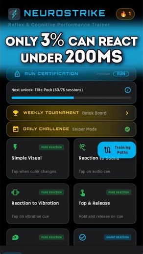 Are you faster than 200ms? Reaction time test 🧠 #NeuroStrike #nobatidao