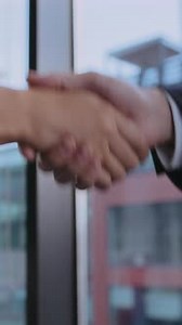 Business Partners Seal Deal with Handshake in Office