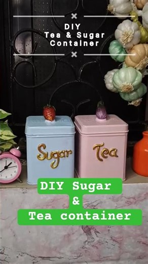 Amazing DIY Tea & Sugar Container 🫙 Budget Kitchen Upgrade 💯 #shorts #diy #viral