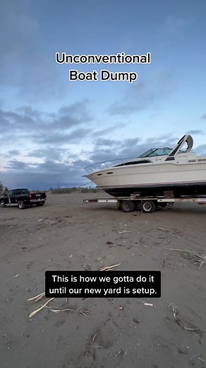 Boat drop off at our new yard. #boatdisposal