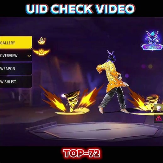 🔥 Free Fire TOP-72 UID Check! Rare Weapons & Legendary Outfits 😱