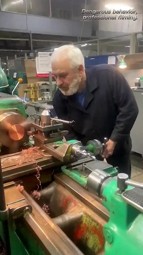 He is working hard#cncmachining #cnc #cnclathe #industrial #lathe