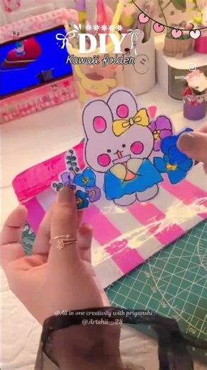 Diy kawaii folder🎀✨ (DAY5/11) 💕DIY JOURNAL SUPPLIES 💕 #Shorts