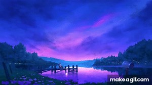 4K Anime Purple Evening Sky - Relaxing Live Wallpaper - 1 Hour Screensaver - Infinite Loop ! on Make a GIF