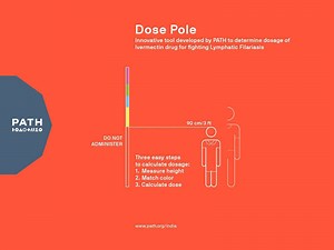 29 reactions · 3 comments | What’s the dose pole? A simple & innovative tool for use in mass treatment drives against Lymphatic Filariasis across India. When administering the drug, the dosage is quickly determined using a color coded chart on the pole based on height. Read more about how the dose pole is helping in efforts to eliminate this dreaded disease: www.path.org/articles/dose-pole-lymphatic-filariasis/ | PATH | Facebook