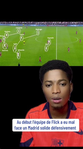 Au début l’équipe de Flick a eu mal face un Madrid solide défensivement #kiimicvision #barcelona #realmadrid #hansiflick