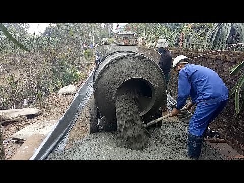 Concrete Mixer Truck Road Construction - Great Construction Worker
