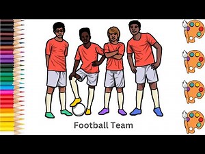 Football Team - Sketch Art and Paint | Step by step tutorial | Pencil to Palette