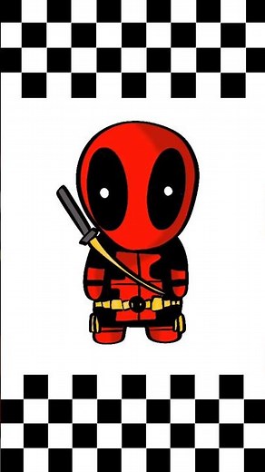 Tiny Deadpool in Action | Speed Drawing & Full Color Digital Art #drawing #deadpool