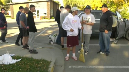 Canora students paint crosswalk for project