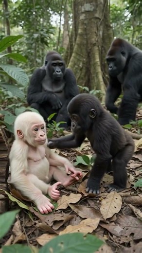 Real Footage: Albino Gorilla Infant in the Wild | Rare Primate Observation