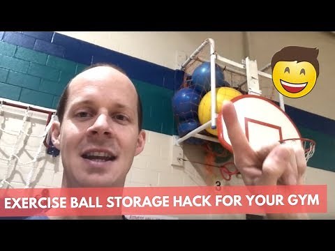 Exercise Ball Storage Hack for your Gym