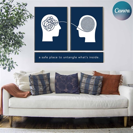 Therapist Office Decor   139 Instagram Templates for Anxiety and Mental Health | Counselor Psychologist Counseling Office Posters 18 Colors - Etsy