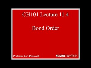 Lecture 11.4 Bond Order