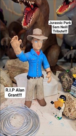 Jurassic Park Alan Grant Stop Motion Tribute - T.Rex Rexy Dinosaur Sam Neill Farewell #shorts