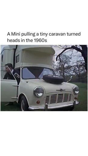Historic Moments on Instagram: "The Mini towing a caravan in the 1960s was peak British confidence 🚗🏕️ Tiny car, tiny caravan, massive vibes. It looked ridiculous and brilliant at the same time. It proved how practical the Mini really was, showing you didn’t need a huge car to travel, camp, or escape the city. Just pack light, trust the engine, and go ✨ Still one of the most charming car and caravan combos ever put on the road 🥲"