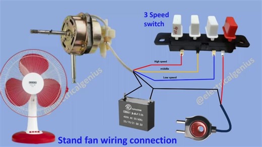 Stand Fan Wiring Diagram and Connection Instructions