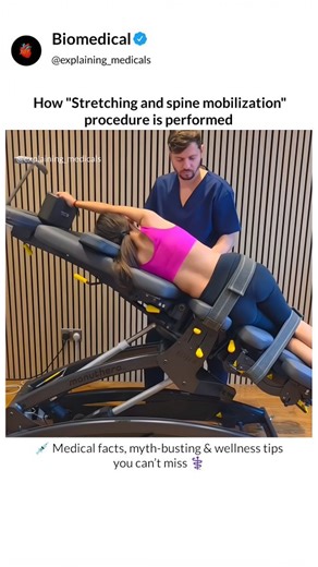 Explaining Medicals on Instagram: "Follow @explaining_medicals ⬇️⬇️⬇️⬇️ What text books can't show you, We animate. Spinal mobilization and stretching are therapeutic techniques used to improve spinal health. Stretching focuses on lengthening tight muscles around the spine, enhancing flexibility, reducing stiffness, and promoting relaxation. Common stretches include cat–cow, child’s pose, and knee-to-chest. Spinal mobilization, on the other hand, is a gentle manual therapy performed by physiothe
