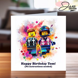 Funny Lego Birthday Card - Customisable Kid Child Toy-themed Card, Quirky Personalised Greeting Card - Etsy UK
