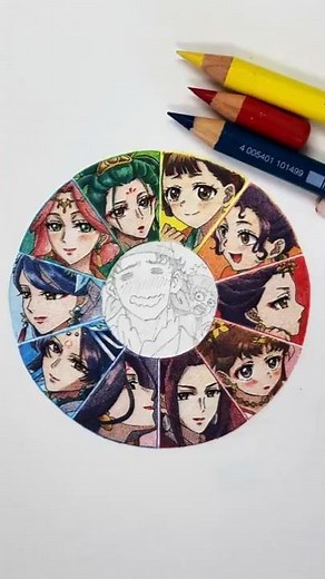 3colorchallenge #theapothecarydiaries #薬屋のひとりごと #maomao #colorwheel #colormixing #大人の塗り絵