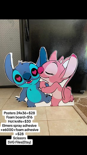 How to make a character cut out! Didnt realize that adhesive spray and e6000 melts the foam boards 😅 found foam adhesive instead 😊 #learningcurve #charactercutouts #charactercutout #liloandastitch #liloandstitchparty #timelapse #flowerwallbackdrop #flowerwall #flowerwallinstall #partyrentals #customballoons #fortlauderdale #miami #howtomakeacharactercutout #fyp #fypシ