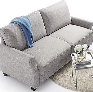 Zinus Josh Sofa Couch, Easy, Tool-Free Assembly, Soft Grey