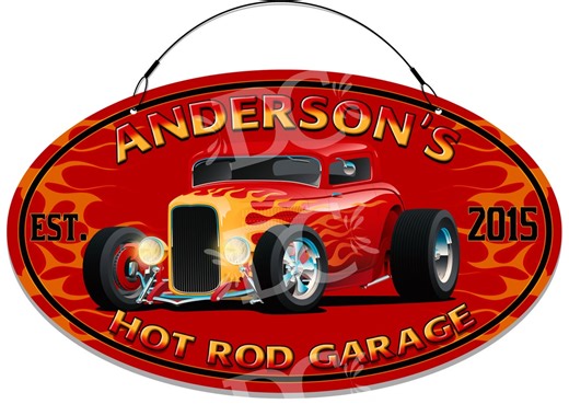 Custom Hot Rod Garage Metal Sign: Personalized Garage Decor - Etsy