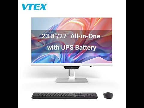23.8" 27" Removable UPS Battery All In One PC Pack Light Up Logo AI Face Unlock #UPS Battery Inside