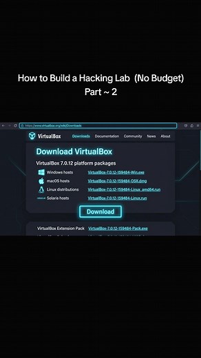 Replying to @benit.shaz Part 2 ~ How to Build a Hacking Lab in 10 Minutes (No Budget) How to Build a Hacking Lab Want to get into cybersecurity but don't have the budget for expensive hardware or software? In this video, I'll show you exactly how to build a fully functional hacking lab in just 10 minutes—completely for free. We will set up a secure virtual environment, install a powerful penetration testing operating system, and configure a vulnerable target machine to practice your skills safel
