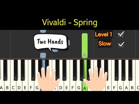 Vivaldi - Spring | tutorial piano easy 2 hands