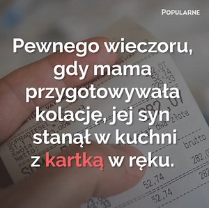 7.3M views · 722 reactions | Syn wręczył mamie kartkę. Kiedy ją przeczytała, w jej oczach pojawiły się łzy... Miłość jest bezinteresowna! <3 Polub Popularne po więcej filmików  | Popularne | Facebook