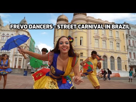 Frevo dancers at the Street Carnival in Brazil