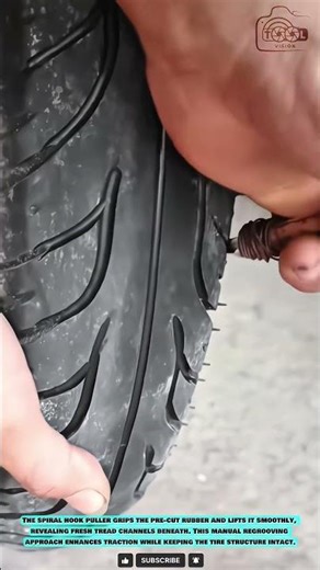Tire Regrooving Tool: Spiral Hook Puller for Precision Strip Removal #innovationtools