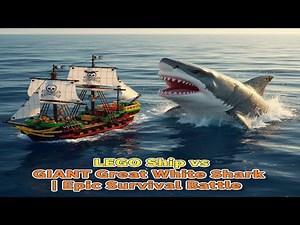 LEGO Ship vs GIANT Great White Shark | Epic Survival Battle